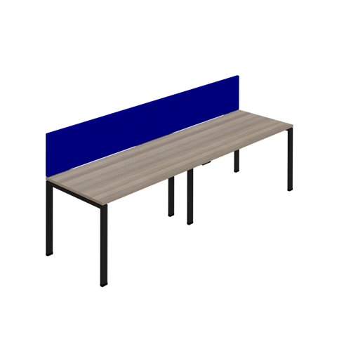 Synergy 2SP Bench Desk 1400X800mm GoalPost Grey Oak/Black Royal Blue Screen