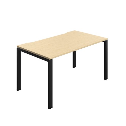 Synergy Bench with Cut Out: 1 Person (FSC) : Goal Post Leg : 1400 800 Maple/Black