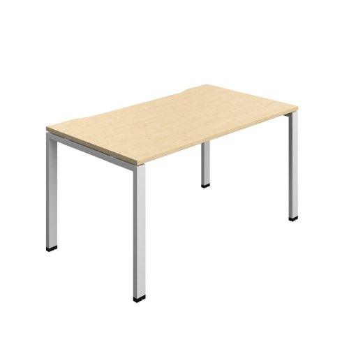 Synergy Bench with Cut Out: 1 Person (FSC) : Goal Post Leg : 1400 800 Maple/Silver