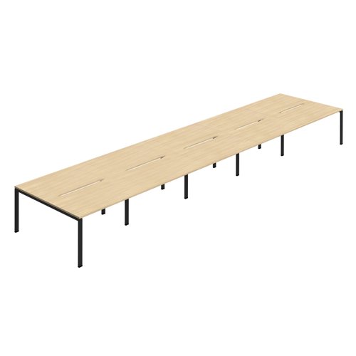 Synergy 10P Bench Desk 1400X800mm GoalPost Nova Oak/Black