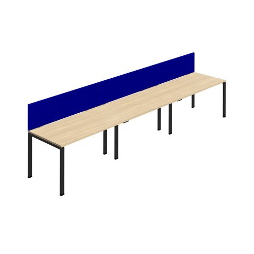 Synergy 3SP Bench Desk 1400X800mm GoalPost Nova Oak/Black Royal Blue Screen