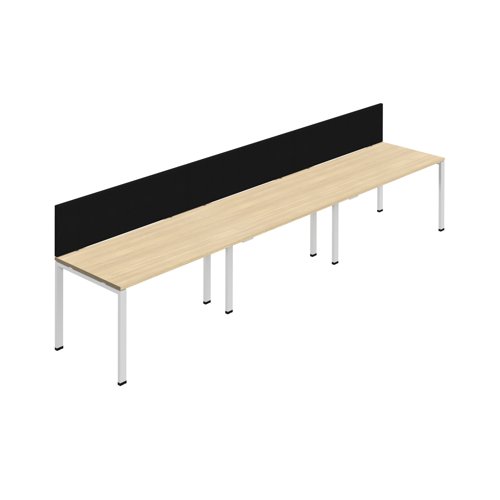 Synergy 3SP Bench Desk 1400X800mm GoalPost Nova Oak/White Black Screen