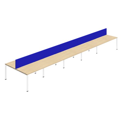 Synergy 10P Bench Desk 1400X800mm GoalPost Nova Oak/White Royal Blue Screen