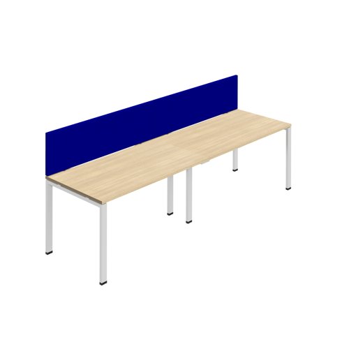 Synergy 2SP Bench Desk 1400X800mm GoalPost Nova Oak/White Royal Blue Screen