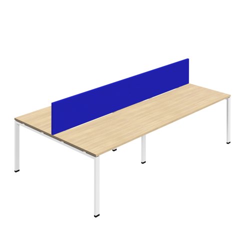 Synergy 4P Bench Desk 1400X800mm GoalPost Nova Oak/White Royal Blue Screen