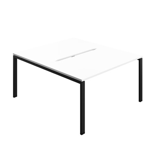 Synergy Bench with Cut Out: 2 Person (FSC) : Goal Post Leg : 1400 800 White/Black