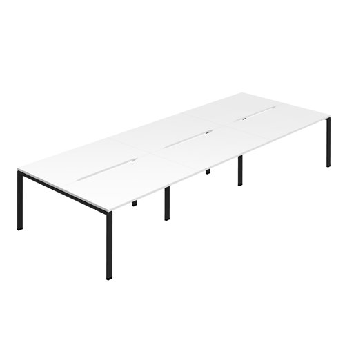 Synergy 6P Bench Desk 1400X800mm GoalPost White/Black