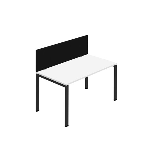 Synergy 1SP Bench Desk 1400X800mm GoalPost White/Black Black Screen