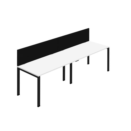 Synergy 2SP Bench Desk 1400X800mm GoalPost White/Black Black Screen