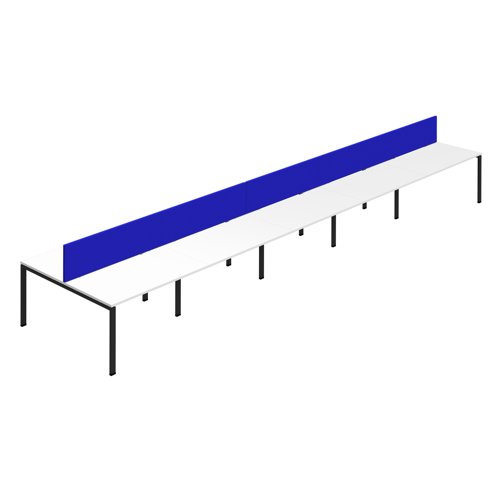 Synergy 10P Bench Desk 1400X800mm GoalPost White/Black Royal Blue Screen