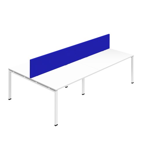 Synergy 4P Bench Desk 1400X800mm GoalPost White/White Royal Blue Screen