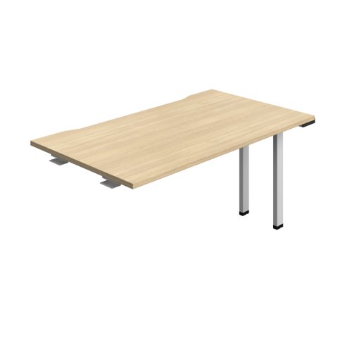 Synergy Bench Extension with Cut Out: 1 Person (FSC) : 1400 800 Nova Oak/Silver