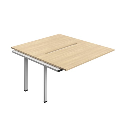 Synergy Bench Extension with Cut Out: 2 Person (FSC) : 1400 800 Nova Oak/Silver