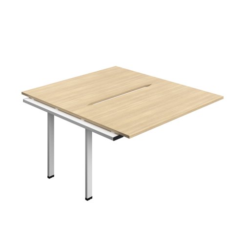 Synergy Bench Extension with Cut Out: 2 Person (FSC) : 1400 800 Nova Oak/White