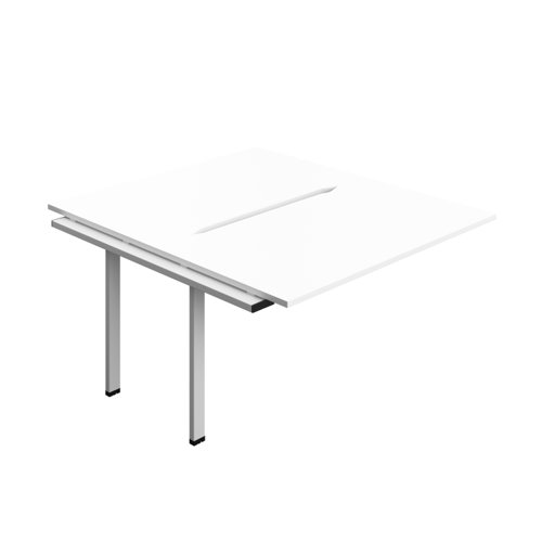 Synergy Bench Extension with Cut Out: 2 Person (FSC) : 1400 800 White/Silver