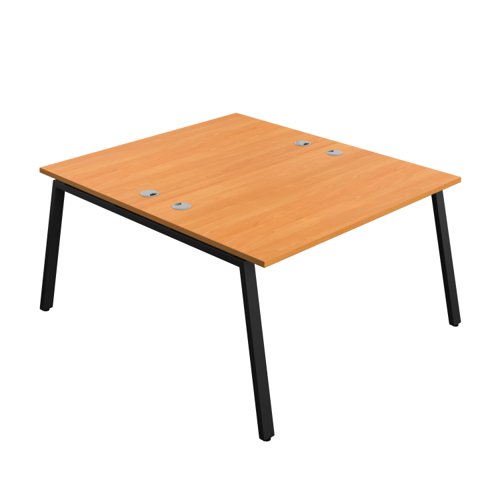 Synergy Bench with Cable Ports: 2 Person (FSC) : A-Frame Leg : 1400 800 Beech/Black