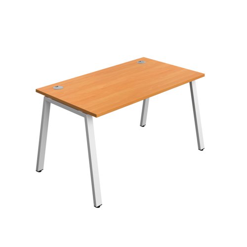 Synergy Bench with Cable Ports: 1 Person (FSC) : A-Frame Leg : 1400 800 Beech/White