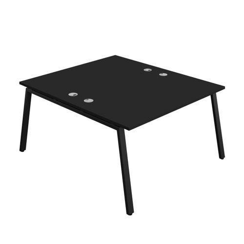 Synergy Bench with Cable Ports: 2 Person (FSC) : A-Frame Leg : 1400 800 Black/Black