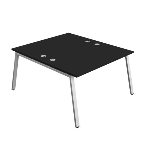 Synergy Bench with Cable Ports: 2 Person (FSC) : A-Frame Leg : 1400 800 Black/Silver