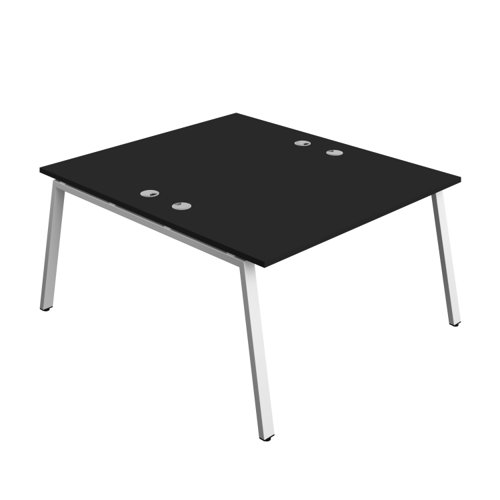 Synergy Bench with Cable Ports: 2 Person (FSC) : A-Frame Leg : 1400 800 Black/White