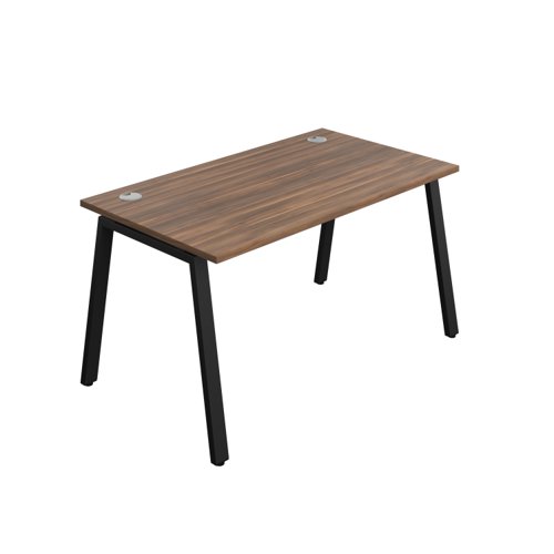Synergy Bench with Cable Ports: 1 Person (FSC) : A-Frame Leg : 1400 800 Dark Walnut/Black