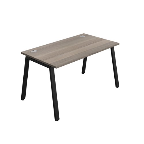 Synergy Bench with Cable Ports: 1 Person (FSC) : A-Frame Leg : 1400 800 Grey Oak/Black