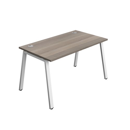 Synergy Bench with Cable Ports: 1 Person (FSC) : A-Frame Leg : 1400 800 Grey Oak/White