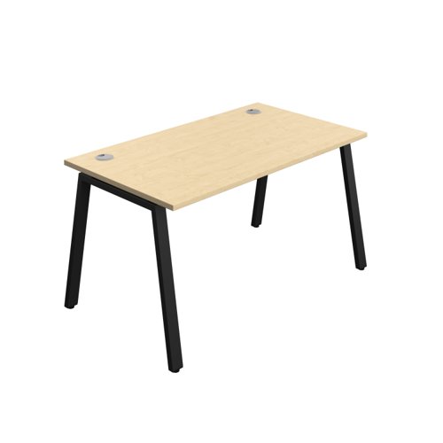 Synergy Bench with Cable Ports: 1 Person (FSC) : A-Frame Leg : 1400 800 Maple/Black