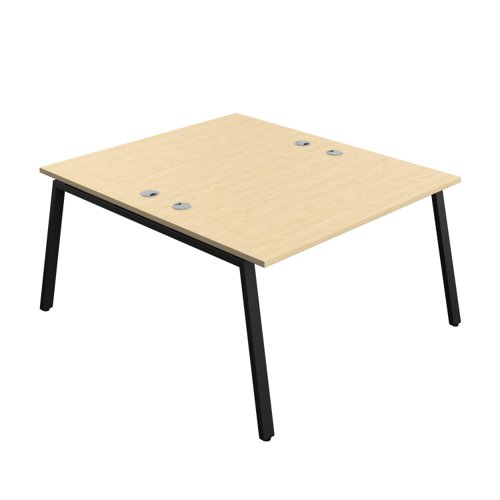 Synergy Bench with Cable Ports: 2 Person (FSC) : A-Frame Leg : 1400 800 Maple/Black