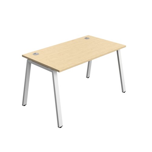 Synergy Bench with Cable Ports: 1 Person (FSC) : A-Frame Leg : 1400 800 Maple/White
