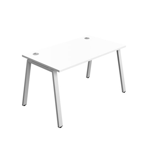 Synergy Bench with Cable Ports: 1 Person (FSC) : A-Frame Leg : 1400 800 White/Silver