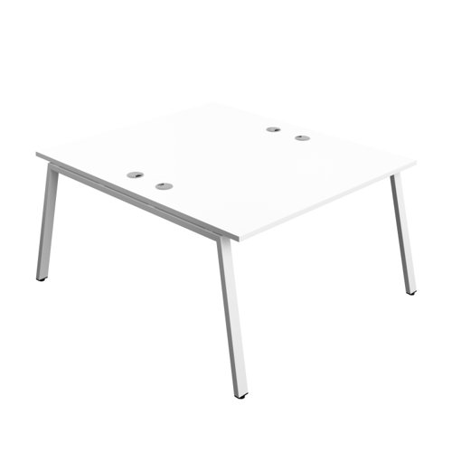Synergy Bench with Cable Ports: 2 Person (FSC) : A-Frame Leg : 1400 800 White/White