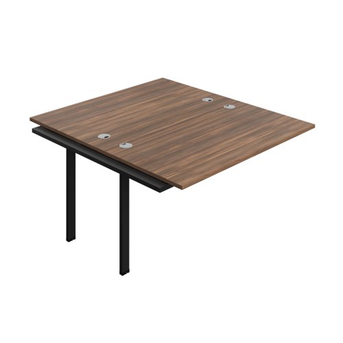 Synergy Bench Extension with Cable Ports: 2 Person (FSC) : 1400 800 Dark Walnut/Silver