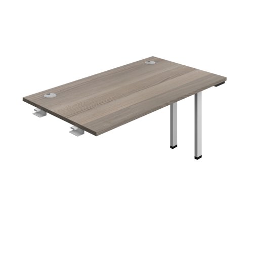 Synergy Bench Extension with Cable Ports: 1 Person (FSC) : 1400 800 Grey Oak/Silver