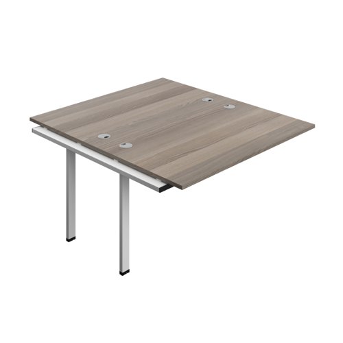 Synergy Bench Extension with Cable Ports: 2 Person (FSC) : 1400 800 Grey Oak/White
