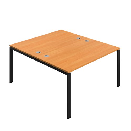 Synergy Bench with Cable Ports: 2 Person (FSC) : Goal Post Leg : 1400 800 Beech/Black