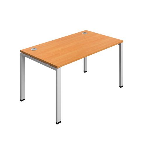 Synergy Bench with Cable Ports: 1 Person (FSC) : Goal Post Leg : 1400 800 Beech/Silver