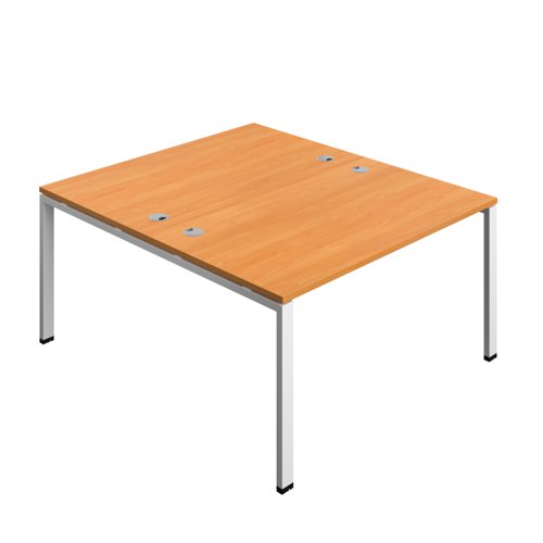 Synergy Bench with Cable Ports: 2 Person (FSC) : Goal Post Leg : 1400 800 Beech/White