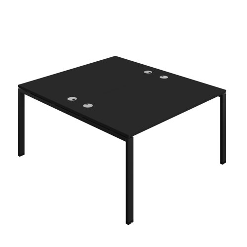 Synergy Bench with Cable Ports: 2 Person (FSC) : Goal Post Leg : 1400 800 Black/Black