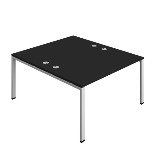 Synergy Bench with Cable Ports: 2 Person (FSC) : Goal Post Leg : 1400 800 Black/Silver