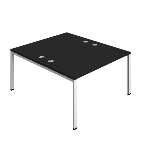 Synergy Bench with Cable Ports: 2 Person (FSC) : Goal Post Leg : 1400 800 Black/White