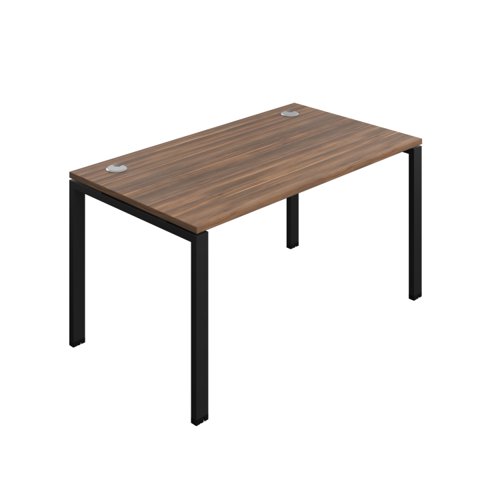Synergy Bench with Cable Ports: 1 Person (FSC) : Goal Post Leg : 1400 800 Dark Walnut/Black