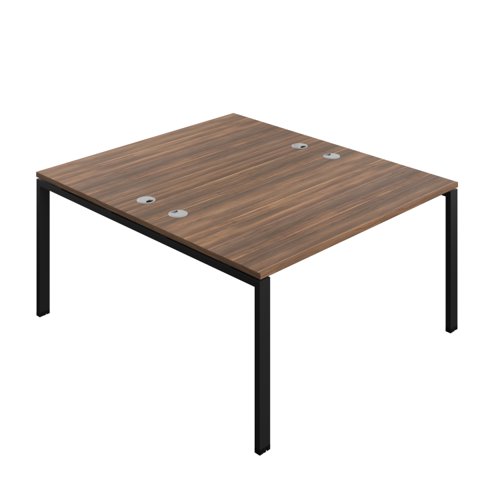 Synergy Bench with Cable Ports: 2 Person (FSC) : Goal Post Leg : 1400 800 Dark Walnut/Black