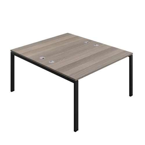 Synergy Bench with Cable Ports: 2 Person (FSC) : Goal Post Leg : 1400 800 Grey Oak/Black