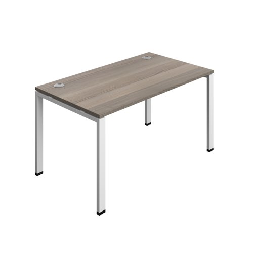 Synergy Bench with Cable Ports: 1 Person (FSC) : Goal Post Leg : 1400 800 Grey Oak/White