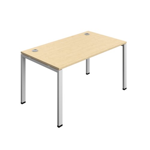 Synergy Bench with Cable Ports: 1 Person (FSC) : Goal Post Leg : 1400 800 Maple/Silver
