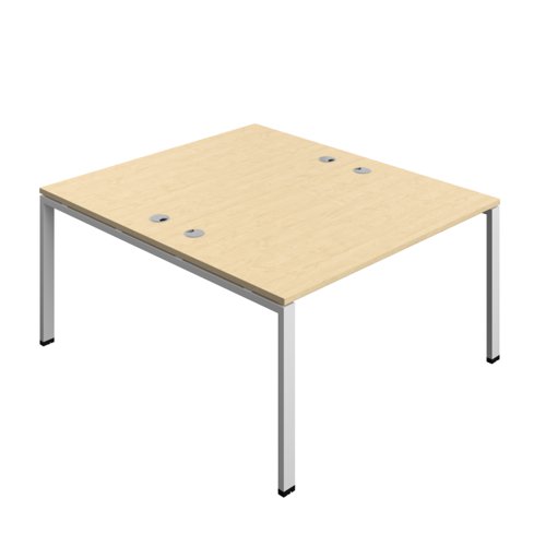 Synergy Bench with Cable Ports: 2 Person (FSC) : Goal Post Leg : 1400 800 Maple/Silver