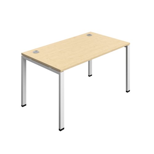Synergy Bench with Cable Ports: 1 Person (FSC) : Goal Post Leg : 1400 800 Maple/White