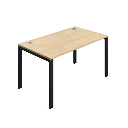 Synergy Bench with Cable Ports: 1 Person (FSC) : Goal Post Leg : 1400 800 Nova Oak/Black