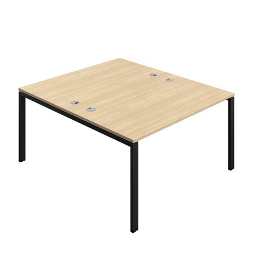 Synergy Bench with Cable Ports: 2 Person (FSC) : Goal Post Leg : 1400 800 Nova Oak/Black
